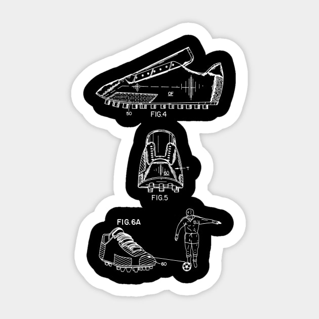 Soccer Shoe Vintage Patent Drawing Sticker by TheYoungDesigns